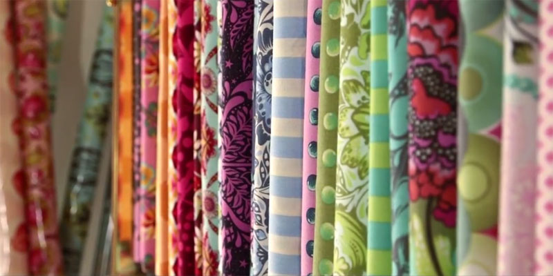 A selection of quilt fabric by the designer Tula Pink