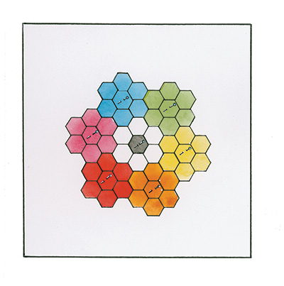 Figure 3 of the Rainbow Hexagon Mini Quilt Tutorial