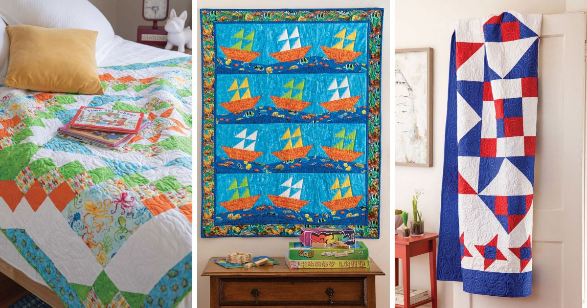 Three patterns featured in Easy Quilts Summer 2019