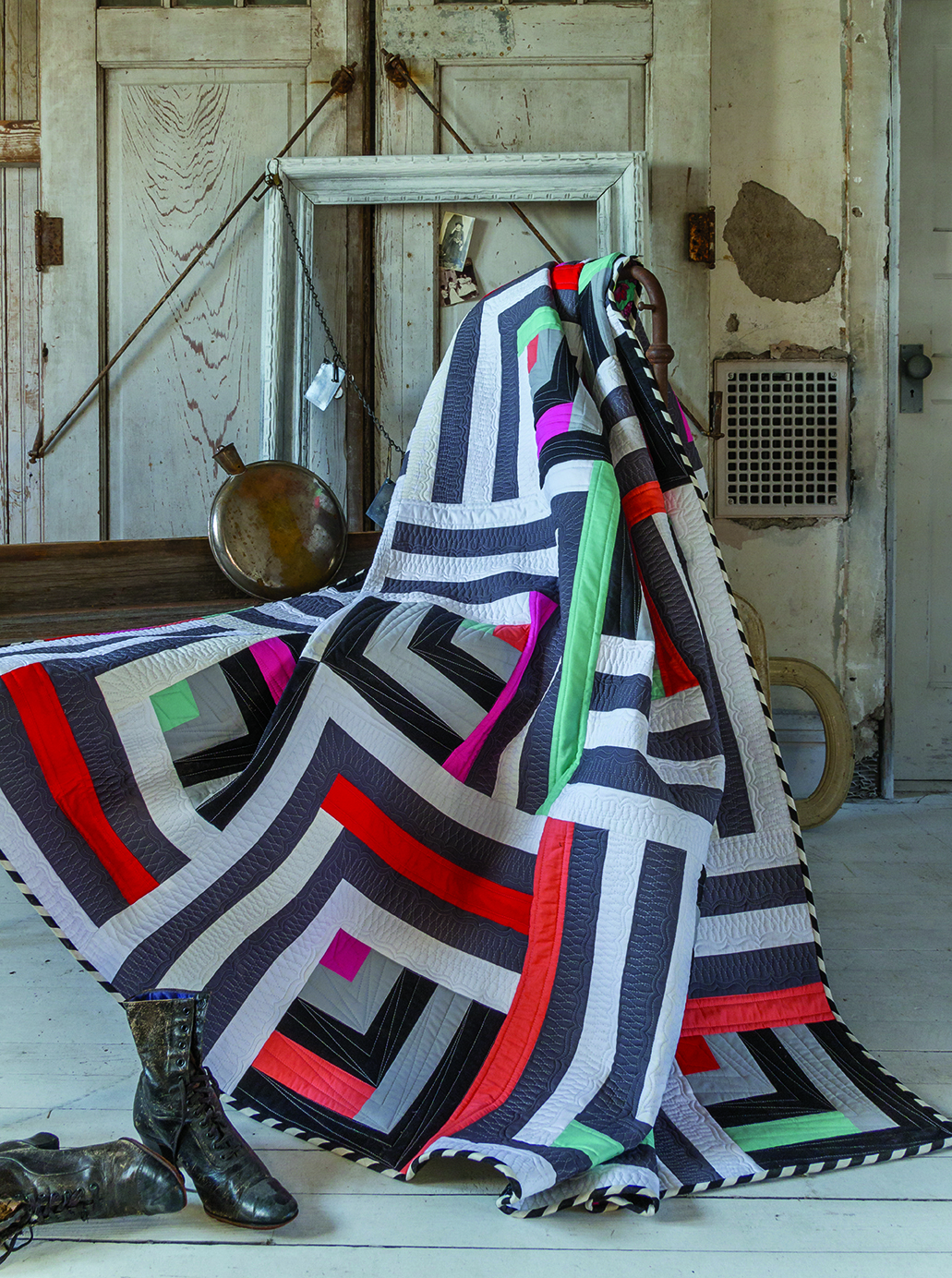 Interrupted Log Cabin Quilt by Tula Pink.